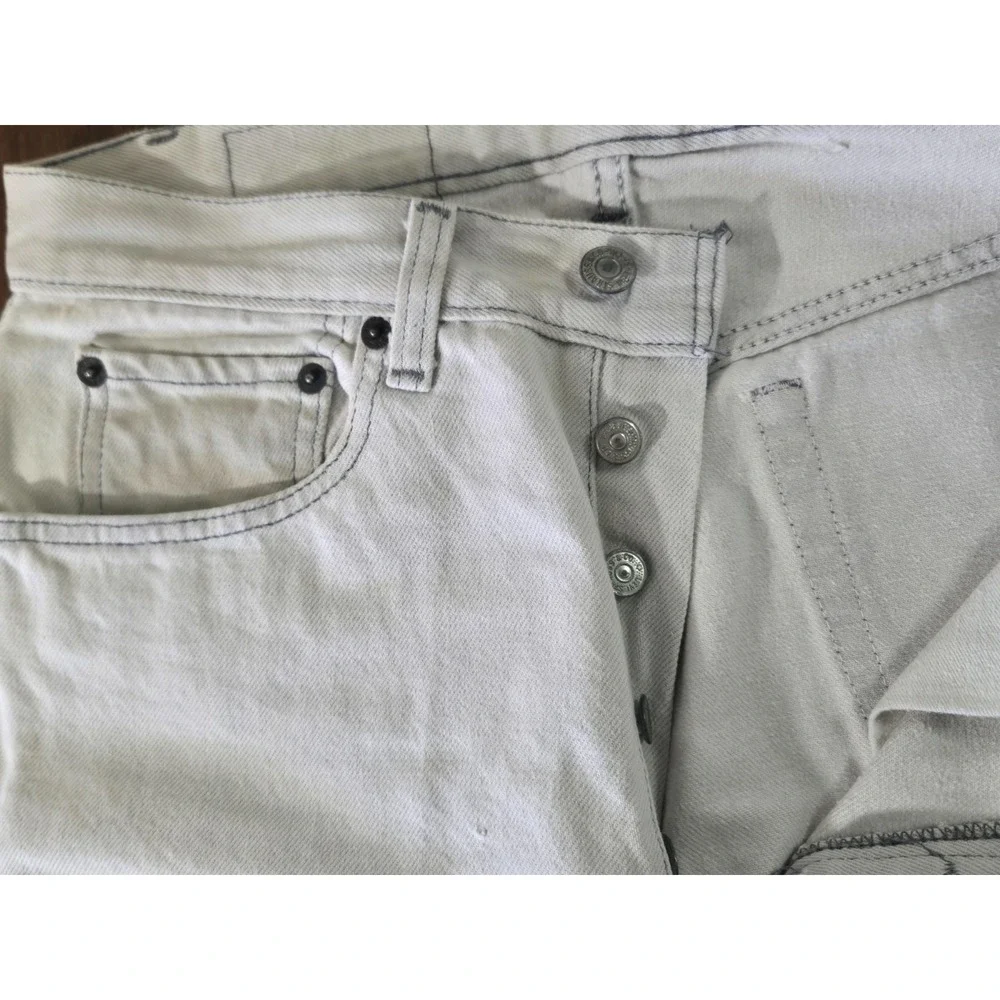 Vintage Levi's 501 0657 31x36 Faded Grey‎ Jeans 80s Made in USA Fit 30 x 36